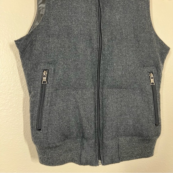 Banana Republic Charcoal Grey Wool Flannel Puffer Vest - Picture 8 of 13